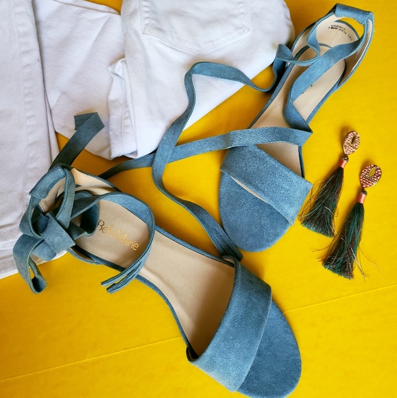 🚨LAST PAIR//The Laurel// Ash blue lace up Sandal - Picture 2 of 8